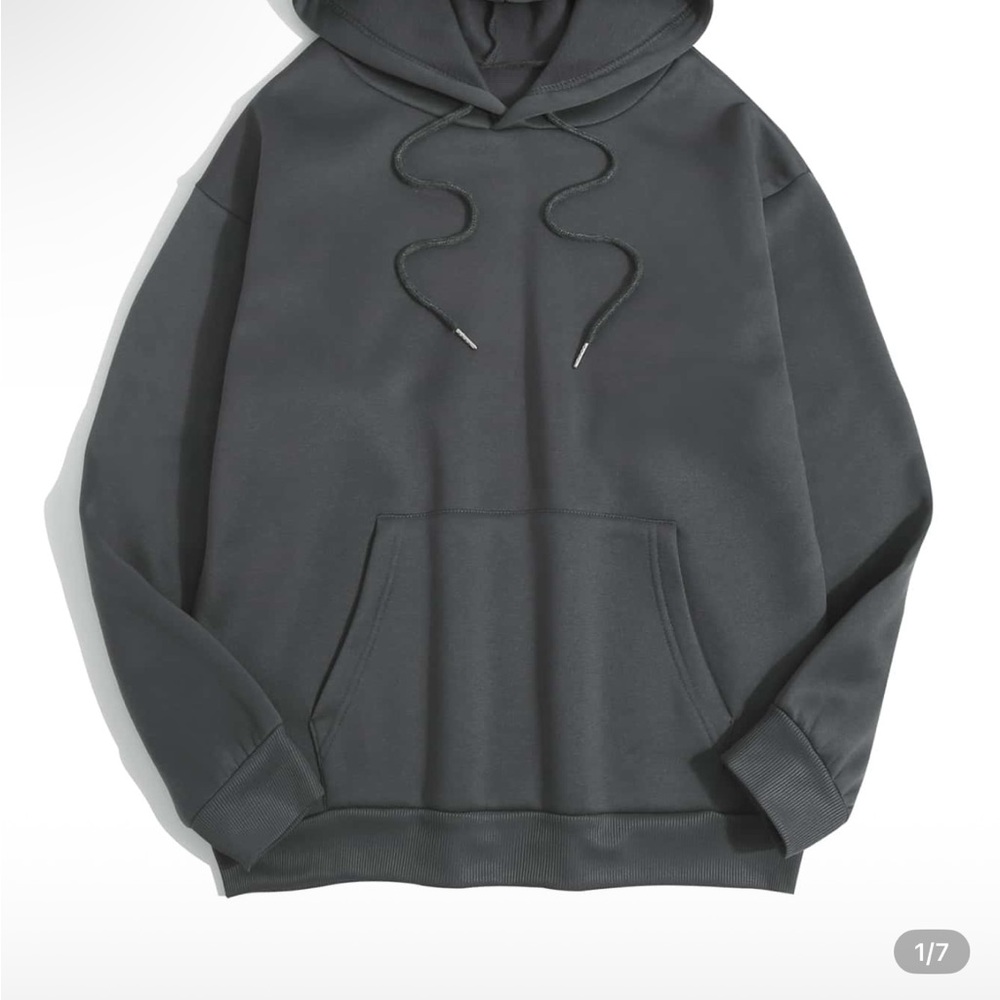 SHEIN Charcoal Grey Sweatshirt Hoodie Relaxed Fit